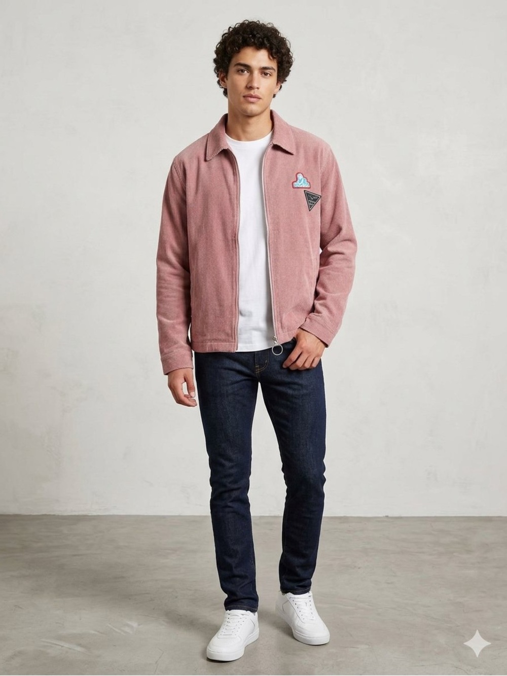 Unisex Jungles Rose Corduroy Zip Jacket with O-Ring Pull